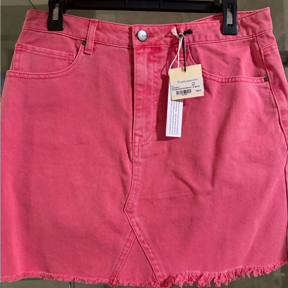 Francesca's Collections Vibrant Pink Mini Skirt